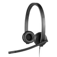 אוזנייה שתי אוזניים חוטית USB עם מיקרופון Logitech H570