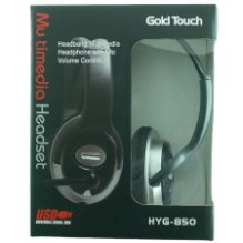 אוזניות למחשב עם מיקרופון Gold Touch HeadPhone HYG-850