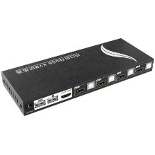 קופסת מיתוג KVM מ-4 מחשבים לעמדת עבודה אחת 4K HDMI + USB