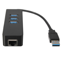 רכזת USB3.0 עם 3 פורטים + חיבור רשת LAN GIGA, תומך WIN 10