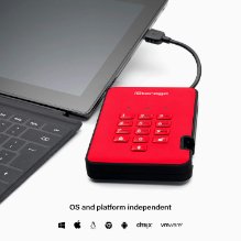 דיסק קשיח נייד מוצפן 2.5'' / diskAshur2 / 500GB / Red