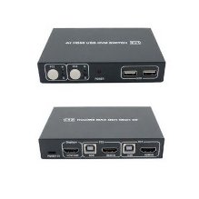 קופסת מיתוג KVM איכותית מ-2 מחשבים לעמדת עבודה אחת 4K HDMI + USB
